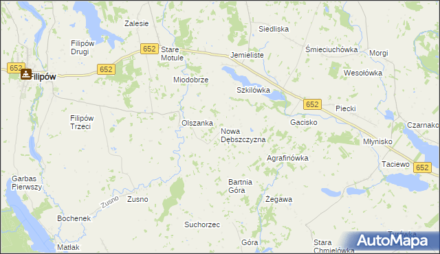 mapa Nowa Dębszczyzna, Nowa Dębszczyzna na mapie Targeo