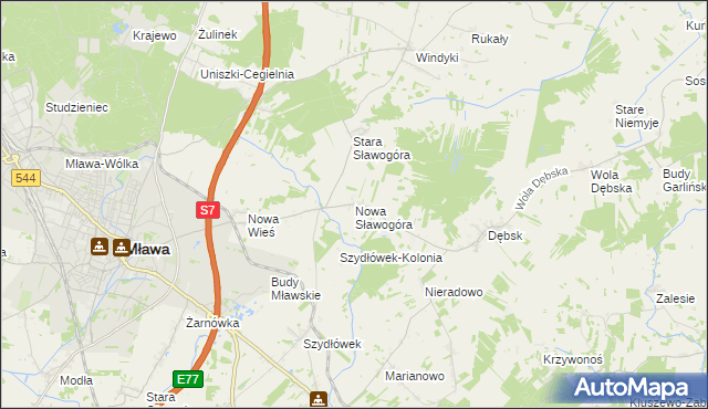 mapa Nowa Sławogóra, Nowa Sławogóra na mapie Targeo