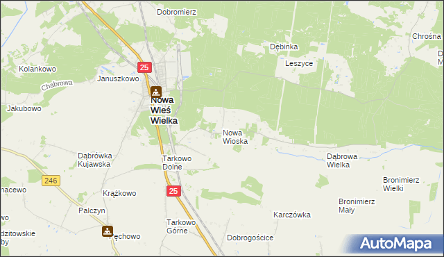 mapa Nowa Wioska gmina Nowa Wieś Wielka, Nowa Wioska gmina Nowa Wieś Wielka na mapie Targeo