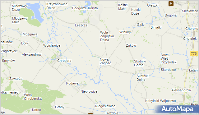 mapa Nowa Zagość, Nowa Zagość na mapie Targeo