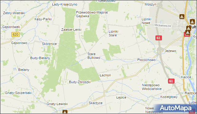 mapa Nowe Bulkowo, Nowe Bulkowo na mapie Targeo