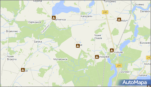 mapa Nowe gmina Wągrowiec, Nowe gmina Wągrowiec na mapie Targeo