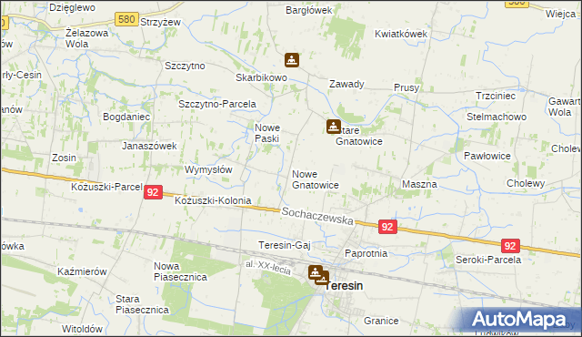 mapa Nowe Gnatowice, Nowe Gnatowice na mapie Targeo