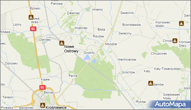 mapa Nowe Grodno, Nowe Grodno na mapie Targeo