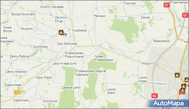 mapa Nowe Przewodowo, Nowe Przewodowo na mapie Targeo