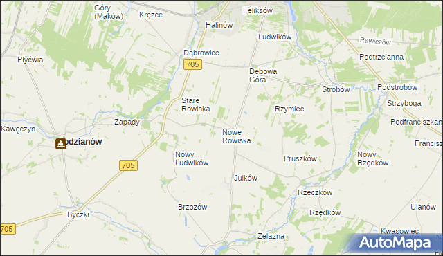 mapa Nowe Rowiska, Nowe Rowiska na mapie Targeo