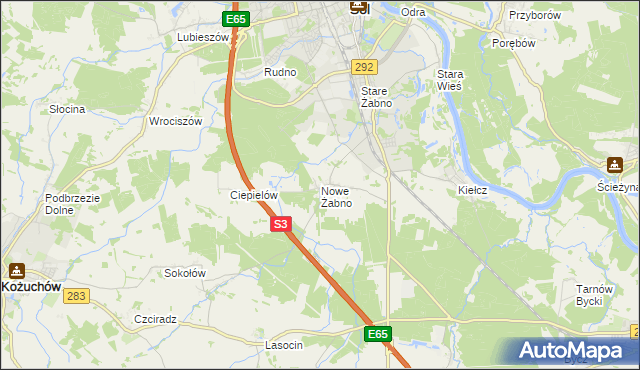 mapa Nowe Żabno, Nowe Żabno na mapie Targeo