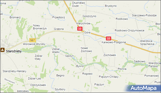 mapa Nowe Żochowo, Nowe Żochowo na mapie Targeo