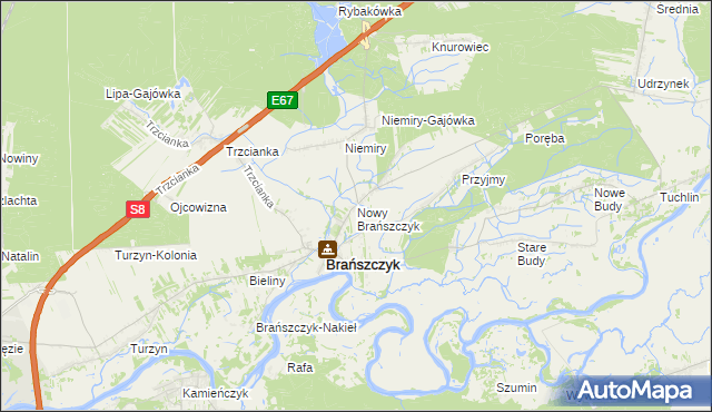 mapa Nowy Brańszczyk, Nowy Brańszczyk na mapie Targeo