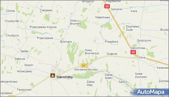 mapa Nowy Bromierzyk, Nowy Bromierzyk na mapie Targeo