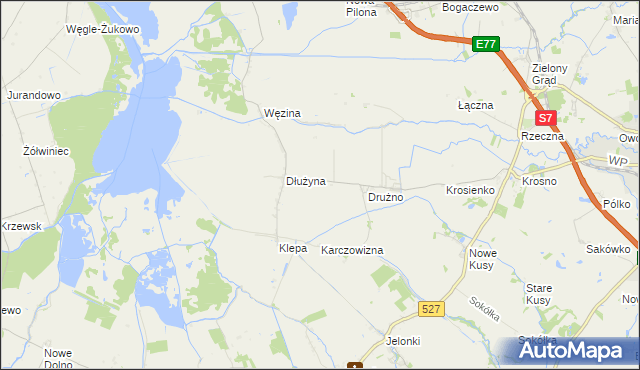 mapa Nowy Dwór gmina Elbląg, Nowy Dwór gmina Elbląg na mapie Targeo