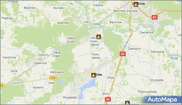 mapa Nowy Jadów, Nowy Jadów na mapie Targeo