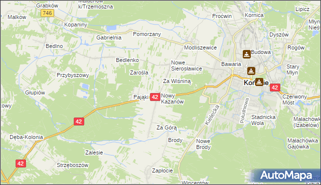 mapa Nowy Kazanów, Nowy Kazanów na mapie Targeo