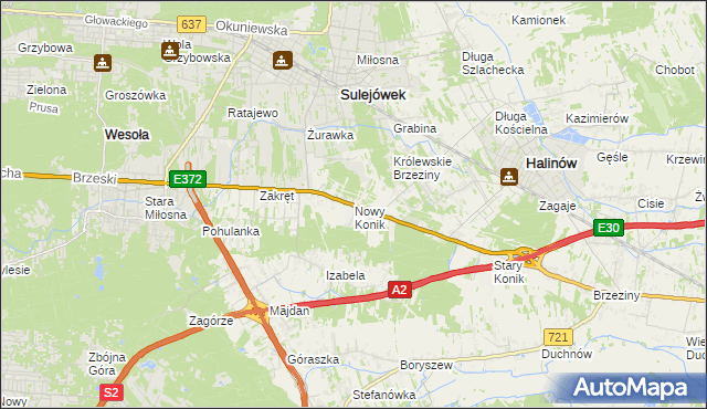 mapa Nowy Konik, Nowy Konik na mapie Targeo