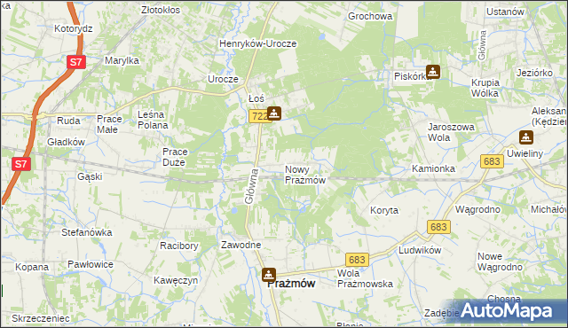 mapa Nowy Prażmów, Nowy Prażmów na mapie Targeo