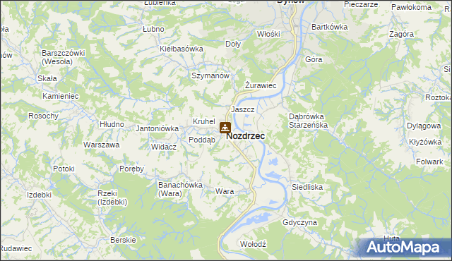 mapa Nozdrzec, Nozdrzec na mapie Targeo