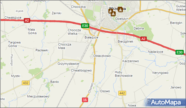 mapa Obłaczkowo, Obłaczkowo na mapie Targeo
