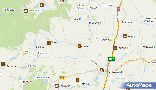 mapa Oleszna, Oleszna na mapie Targeo