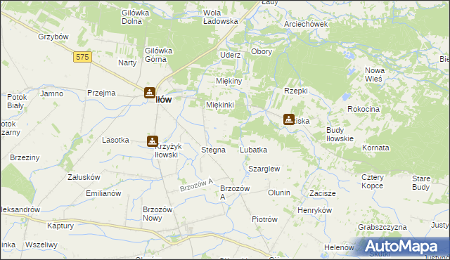 mapa Olszowiec gmina Iłów, Olszowiec gmina Iłów na mapie Targeo