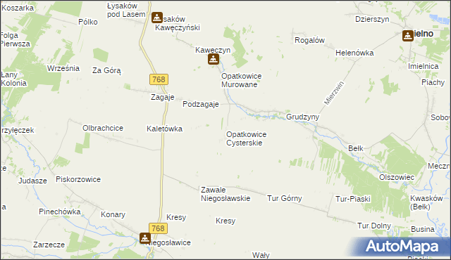 mapa Opatkowice Cysterskie, Opatkowice Cysterskie na mapie Targeo