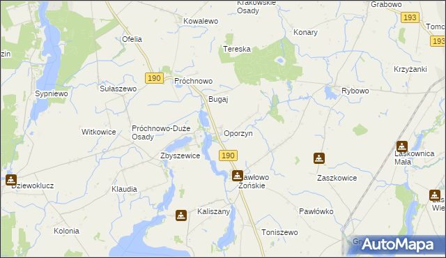 mapa Oporzyn, Oporzyn na mapie Targeo