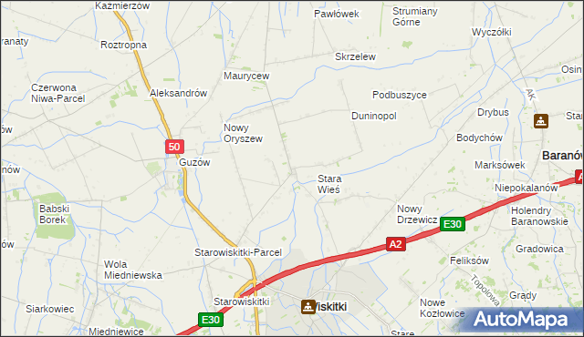 mapa Oryszew-Osada, Oryszew-Osada na mapie Targeo