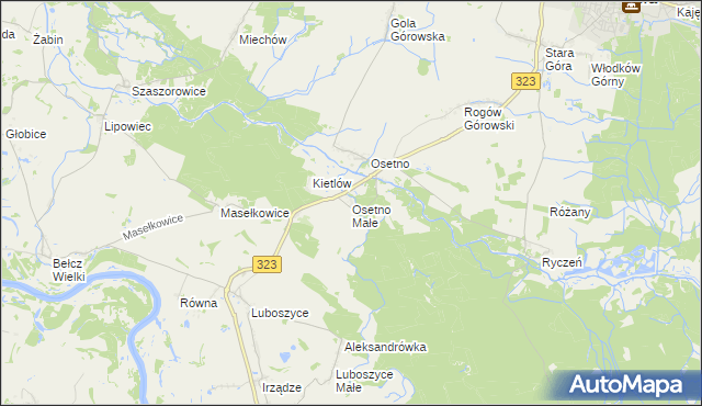 mapa Osetno Małe, Osetno Małe na mapie Targeo