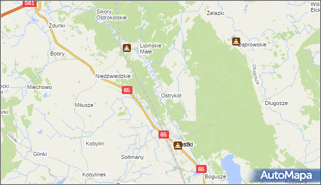 mapa Ostrykół, Ostrykół na mapie Targeo