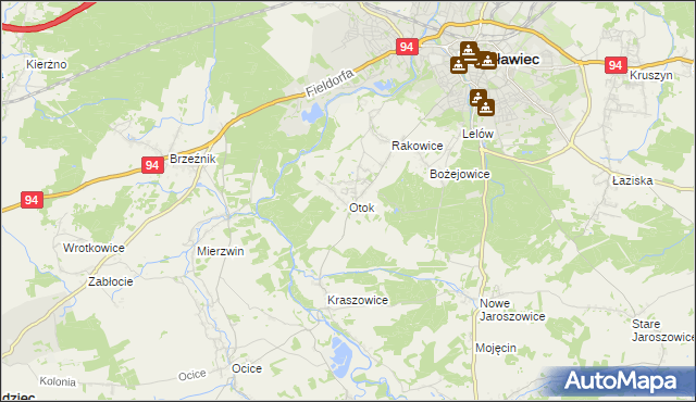 mapa Otok gmina Bolesławiec, Otok gmina Bolesławiec na mapie Targeo