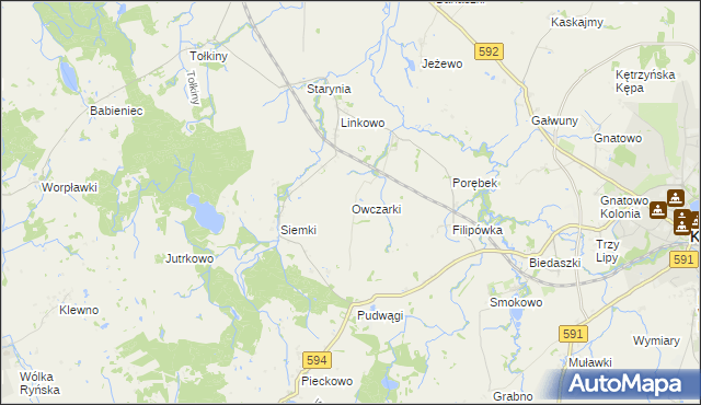 mapa Owczarki gmina Kętrzyn, Owczarki gmina Kętrzyn na mapie Targeo