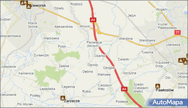 mapa Ożańsk, Ożańsk na mapie Targeo