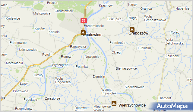 mapa Pałuszyce, Pałuszyce na mapie Targeo