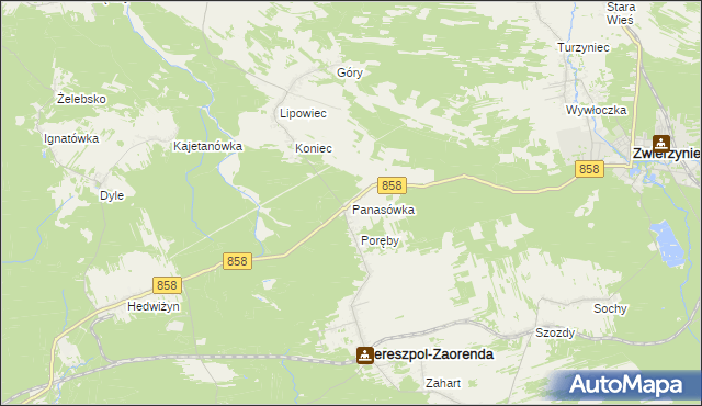 mapa Panasówka, Panasówka na mapie Targeo