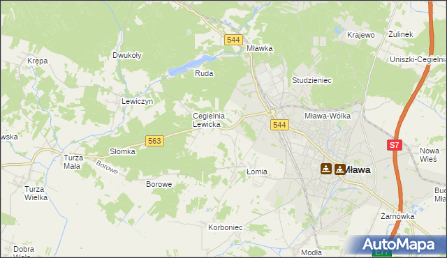 mapa Parcele Łomskie, Parcele Łomskie na mapie Targeo