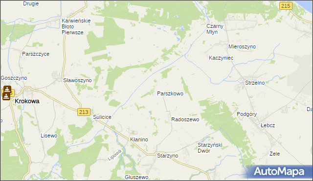 mapa Parszkowo, Parszkowo na mapie Targeo