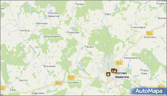 mapa Paustry Osada, Paustry Osada na mapie Targeo