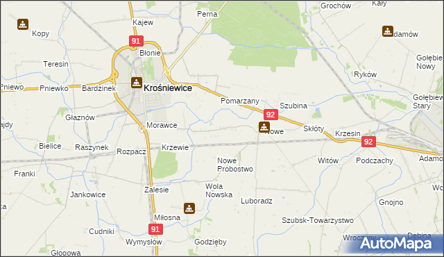 mapa Pawlikowice gmina Krośniewice, Pawlikowice gmina Krośniewice na mapie Targeo