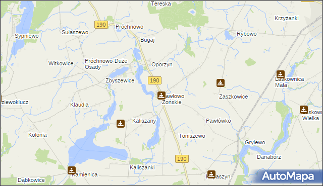 mapa Pawłowo Żońskie, Pawłowo Żońskie na mapie Targeo