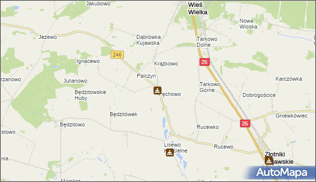 mapa Pęchowo, Pęchowo na mapie Targeo