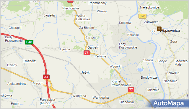 mapa Pełkinie, Pełkinie na mapie Targeo