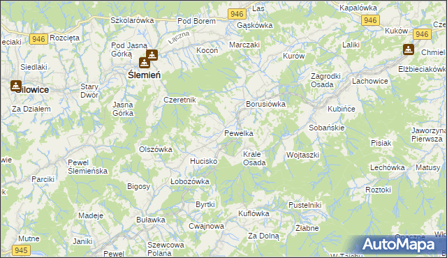 mapa Pewelka, Pewelka na mapie Targeo