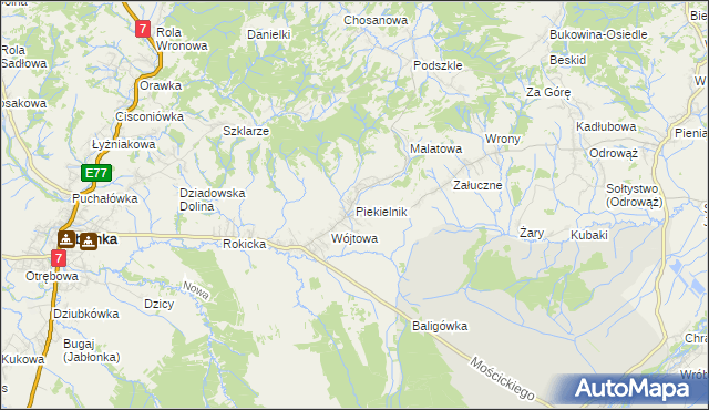 mapa Piekielnik, Piekielnik na mapie Targeo