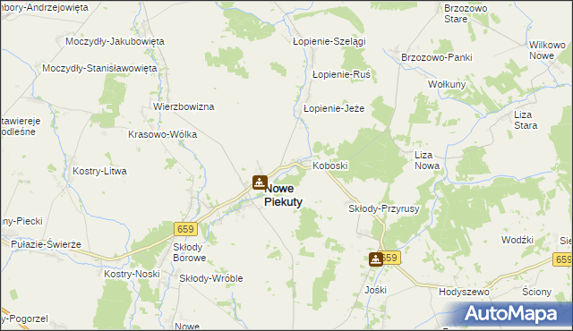 mapa Piekuty-Urbany, Piekuty-Urbany na mapie Targeo