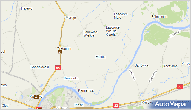 mapa Pielica, Pielica na mapie Targeo