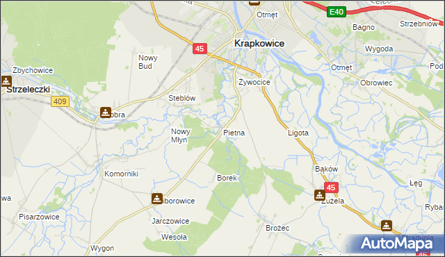 mapa Pietna, Pietna na mapie Targeo