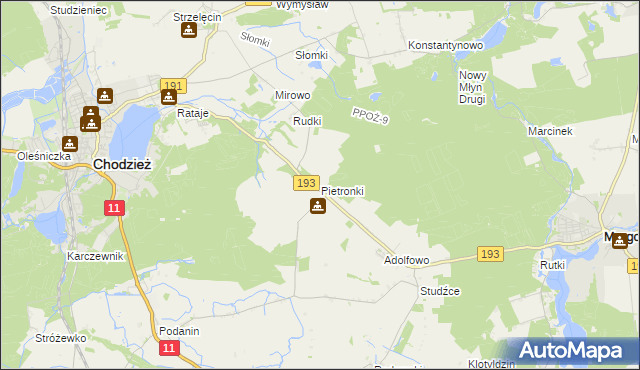 mapa Pietronki, Pietronki na mapie Targeo