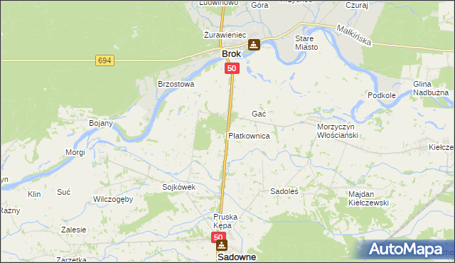 mapa Płatkownica, Płatkownica na mapie Targeo