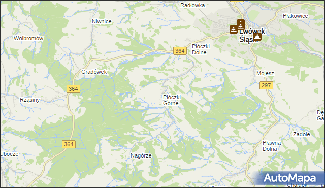 mapa Płóczki Górne, Płóczki Górne na mapie Targeo