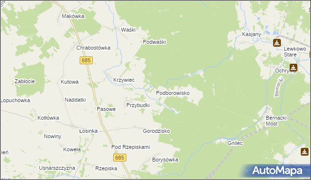 mapa Podborowisko, Podborowisko na mapie Targeo