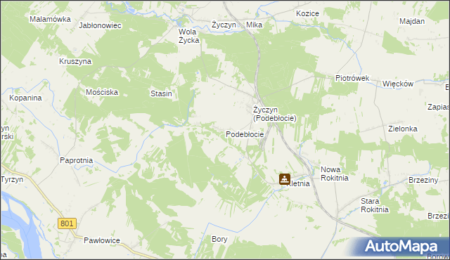 mapa Podebłocie, Podebłocie na mapie Targeo